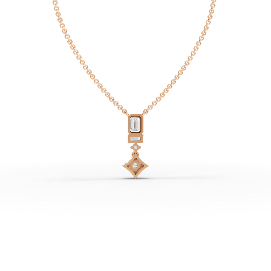 0.68 Ct Emerald Lab Diamond Statement Drop Necklace