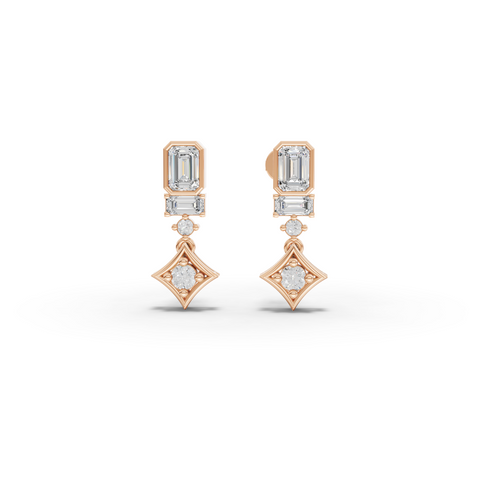 1.36 Ct Statement Emerald Cut Lab Diamond Drop Earrings