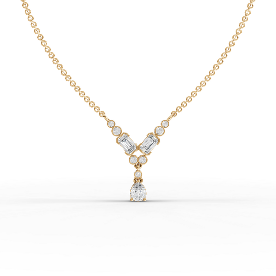 2.99 Ct Emerald & Pear Lab Diamond Set
