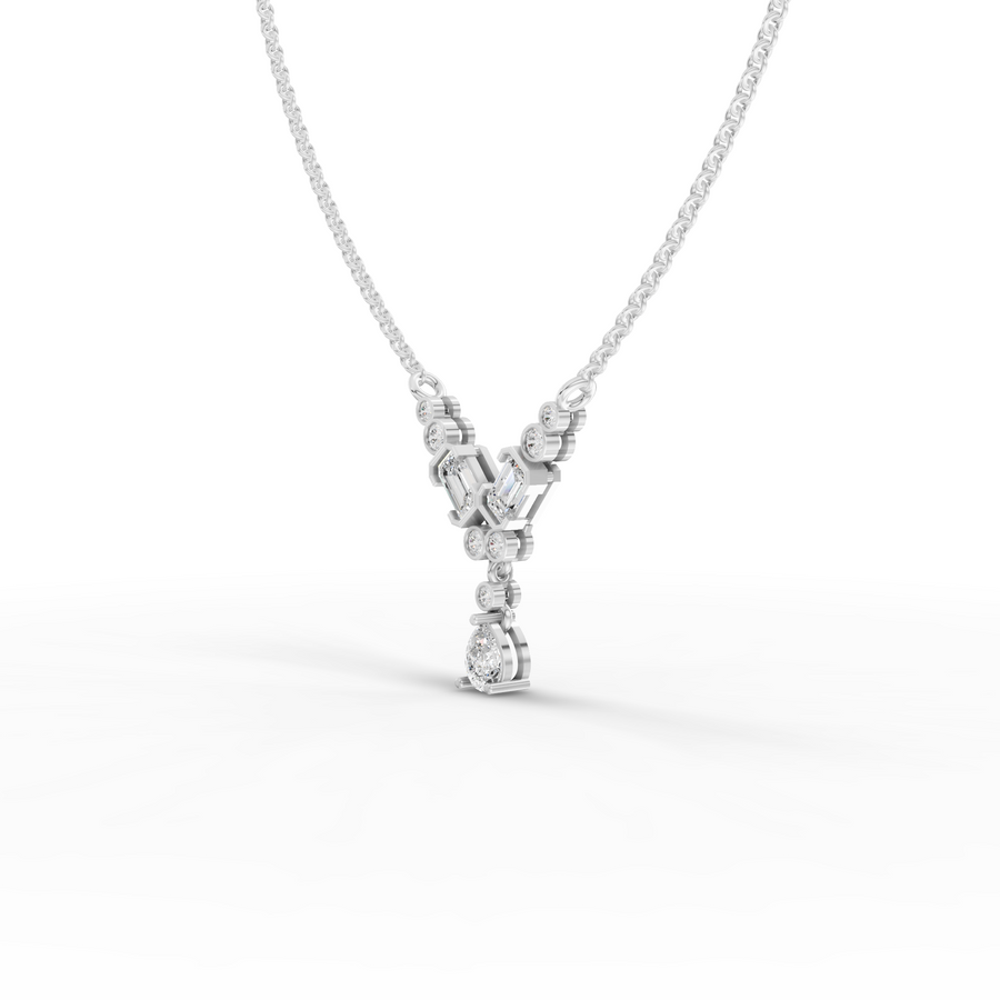 0.88 Ct Emerald Pear Diamond Drop Pendant
