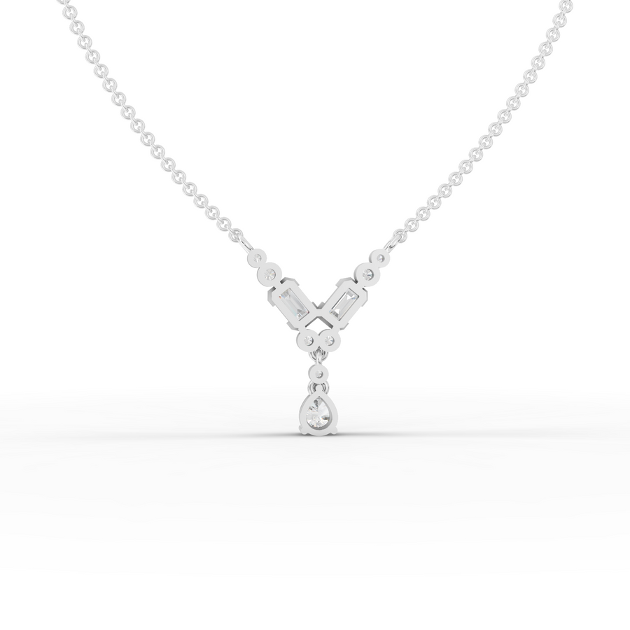 0.88 Ct Emerald Pear Diamond Drop Pendant