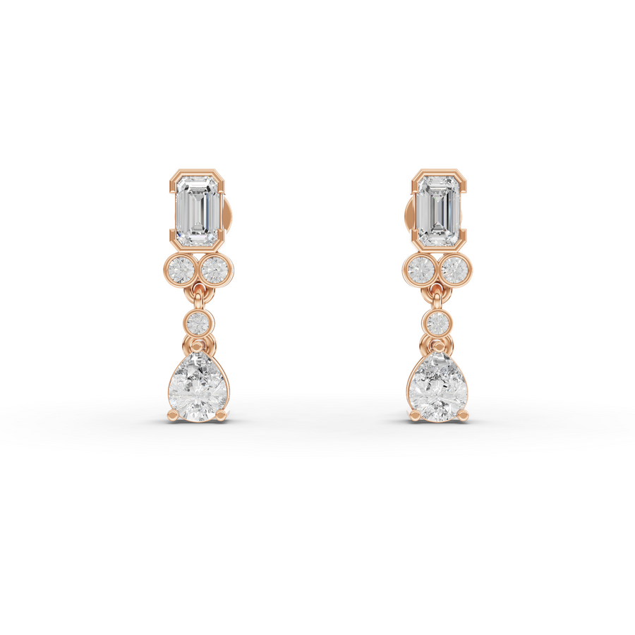 2.99 Ct Emerald & Pear Lab Diamond Set