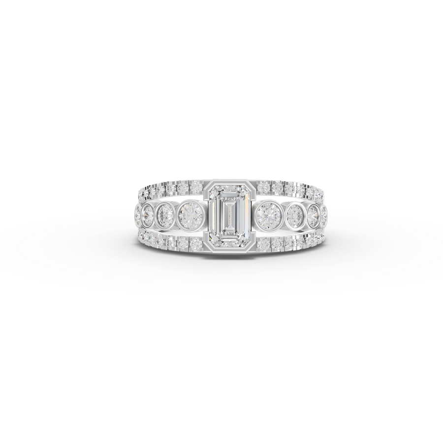 2.99 Ct Emerald & Pear Lab Diamond Set