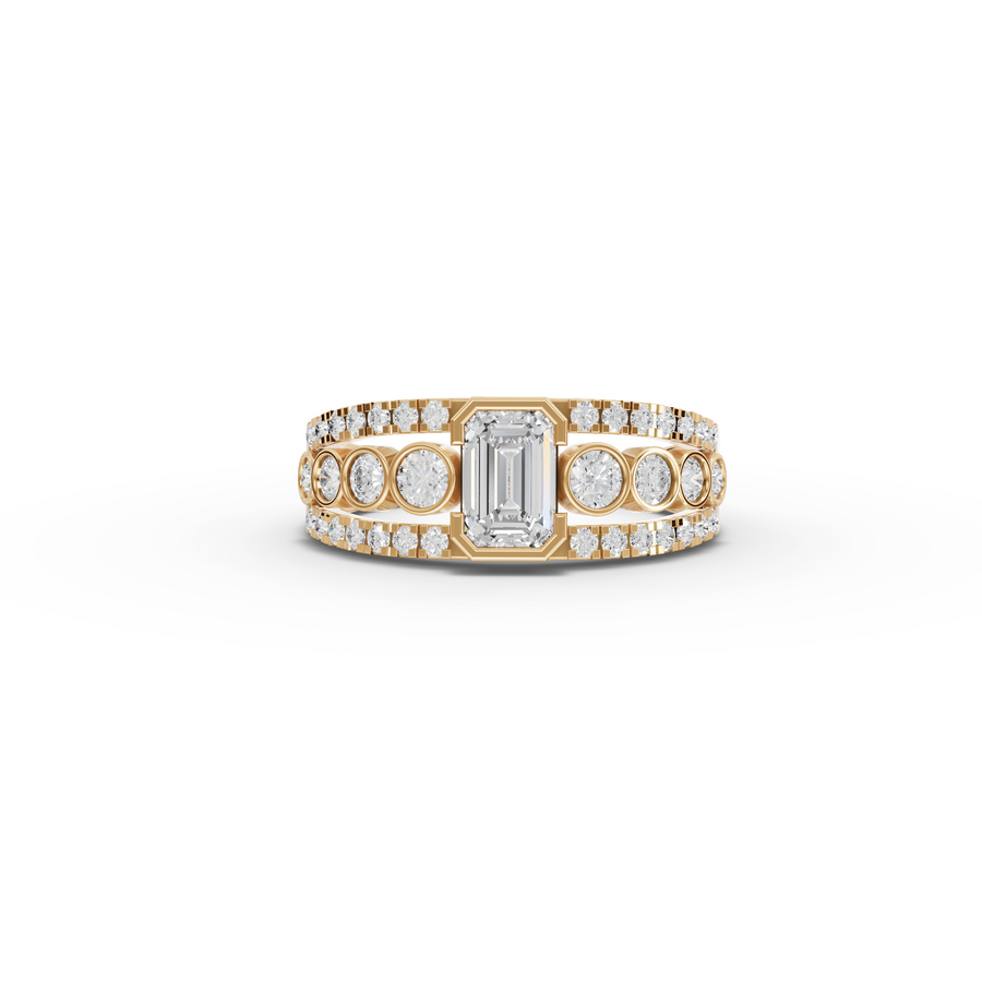 2.99 Ct Emerald & Pear Lab Diamond Set