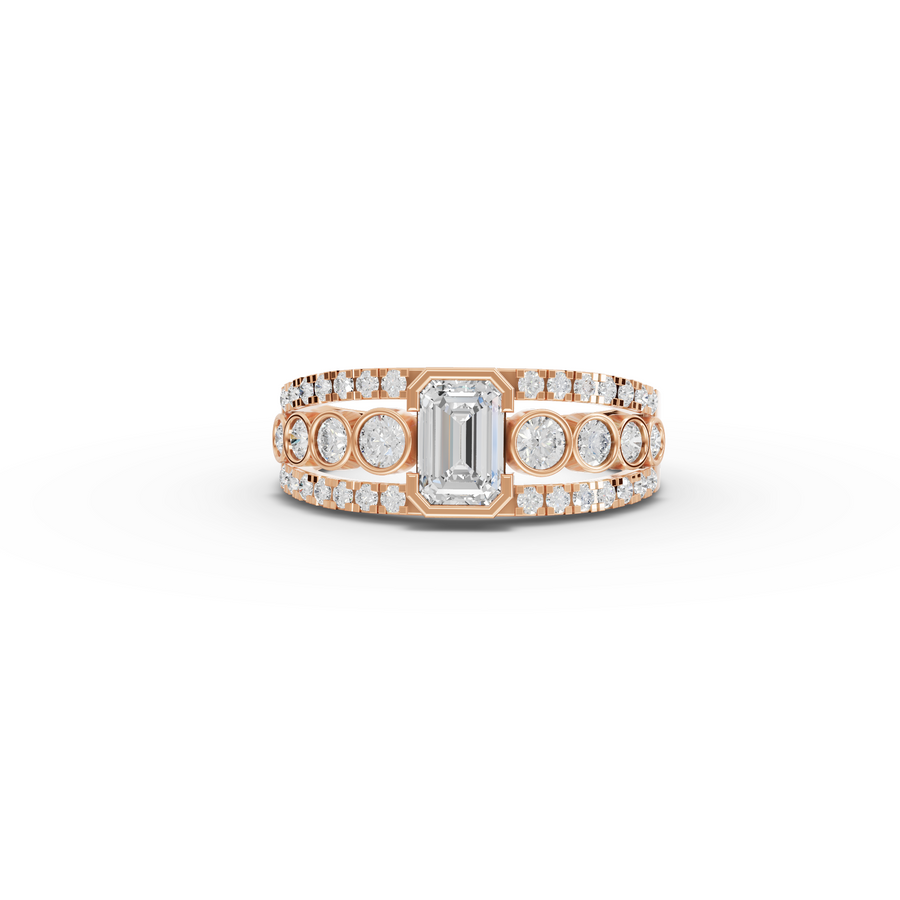 2.99 Ct Emerald & Pear Lab Diamond Set
