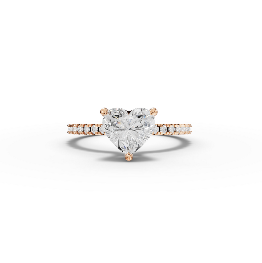 1.23 CT Heart Hidden Halo Pavé Ring