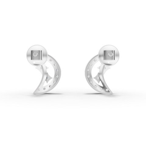 1.09 Ct Celestial Crescent Moon Lab Diamond Jewelry Set