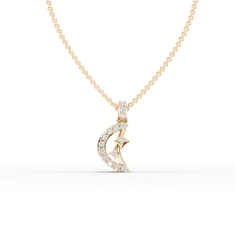 1.09 Ct Celestial Crescent Moon Lab Diamond Jewelry Set
