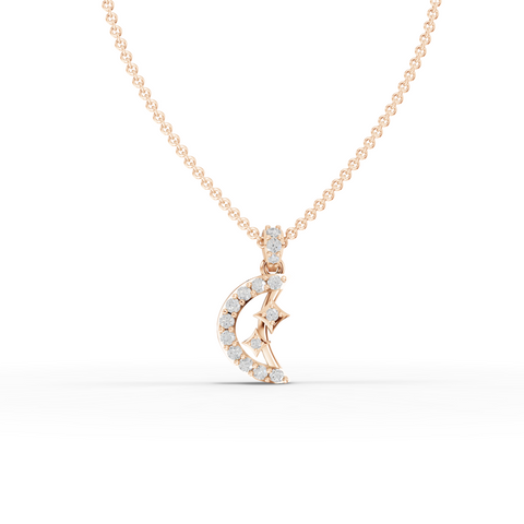 1.09 Ct Celestial Crescent Moon Lab Diamond Jewelry Set