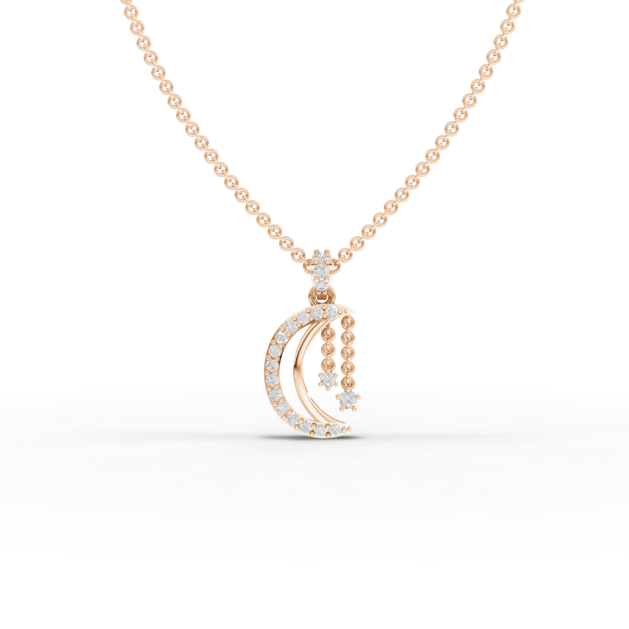 0.28 Ct Round Lab Diamond Star Charm Necklace
