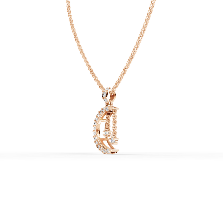 0.28 Ct Round Lab Diamond Star Charm Necklace