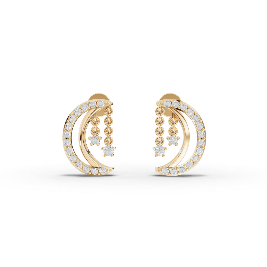 0.28 Ct Round Lab Diamond Star Charm Earrings