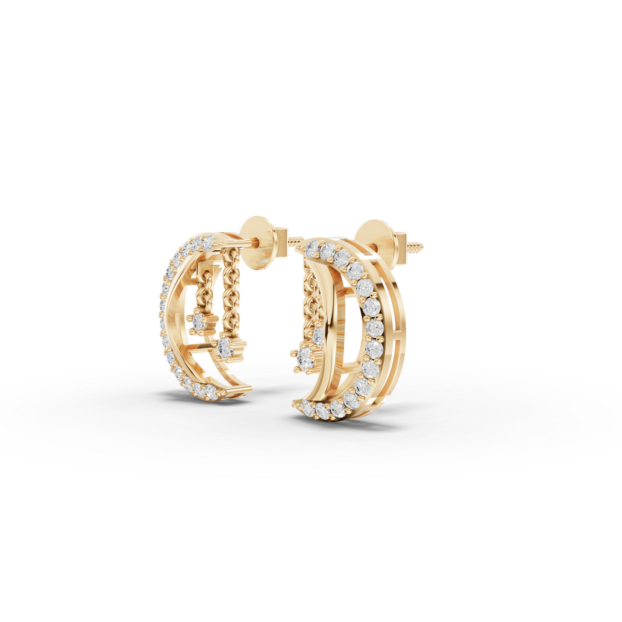 0.28 Ct Round Lab Diamond Star Charm Earrings