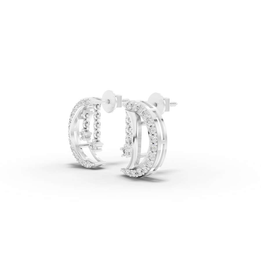 0.28 Ct Round Lab Diamond Star Charm Earrings