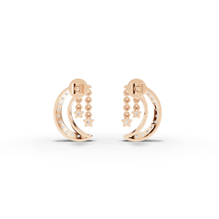 0.28 Ct Round Lab Diamond Star Charm Earrings