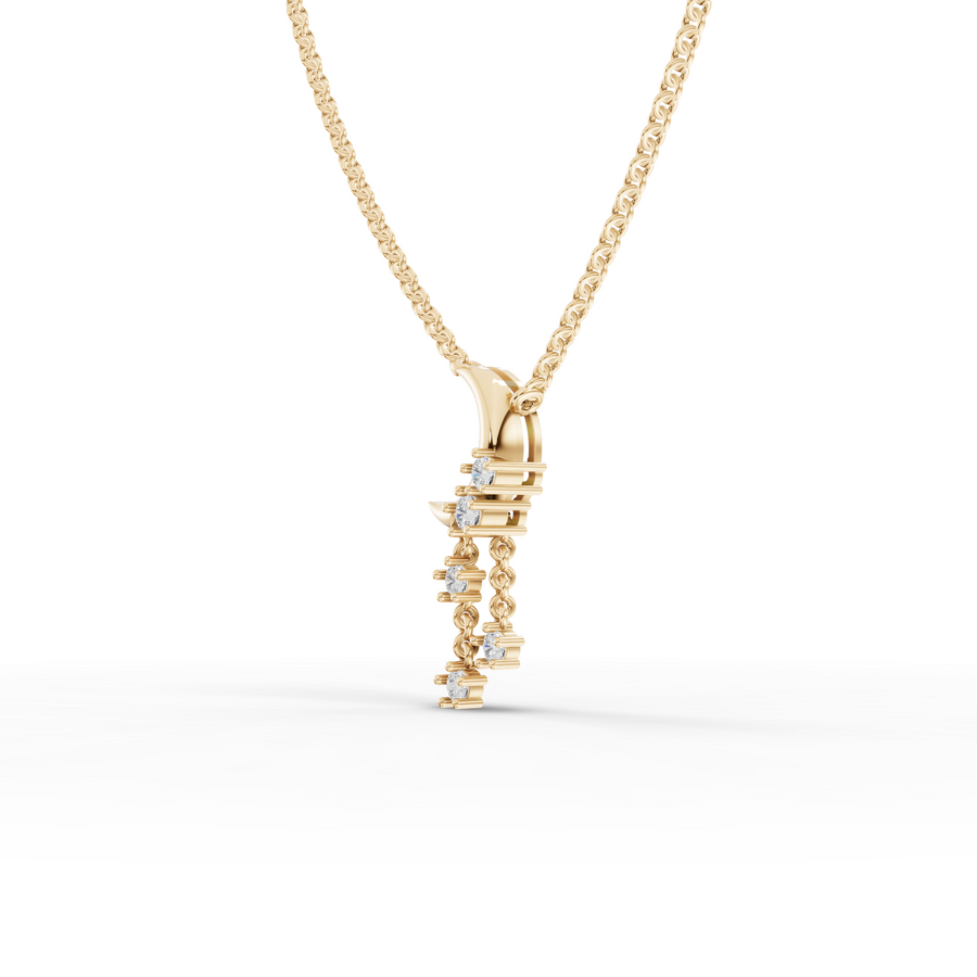 0.16 Ct Round Lab Diamond Star Drop Necklace