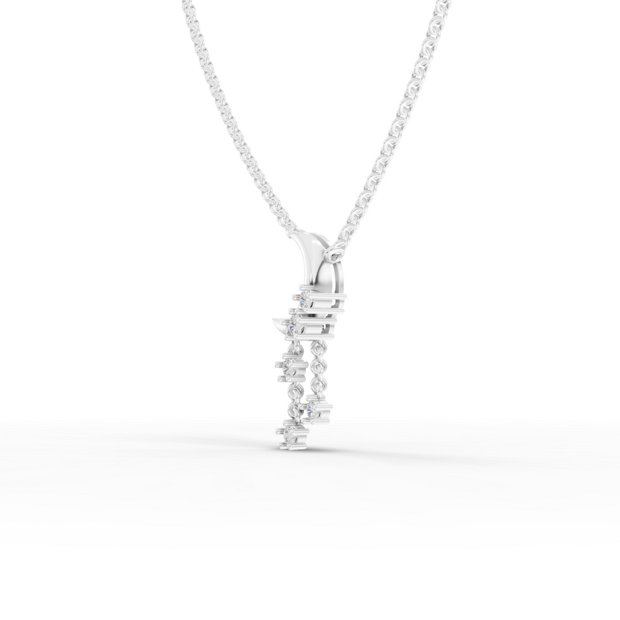 0.16 Ct Round Lab Diamond Star Drop Necklace