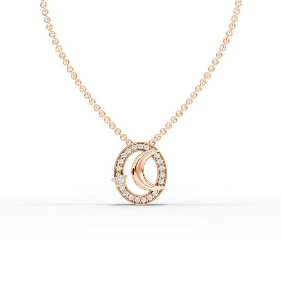 0.21 Ct Round Halo Diamond Pendant
