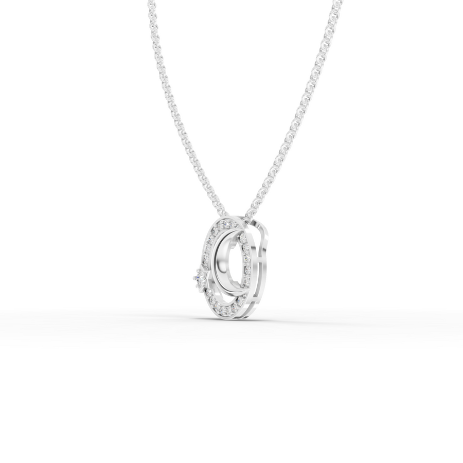 0.21 Ct Round Halo Diamond Pendant