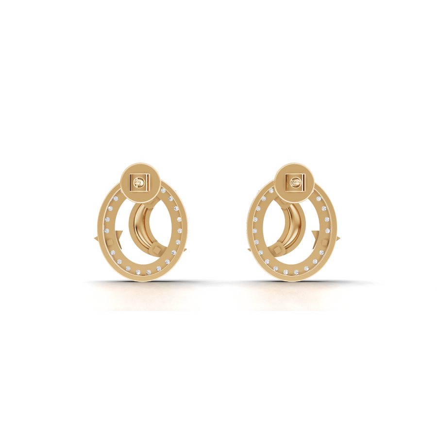 0.42 Ct Round Halo Lab Diamond Stud Earrings