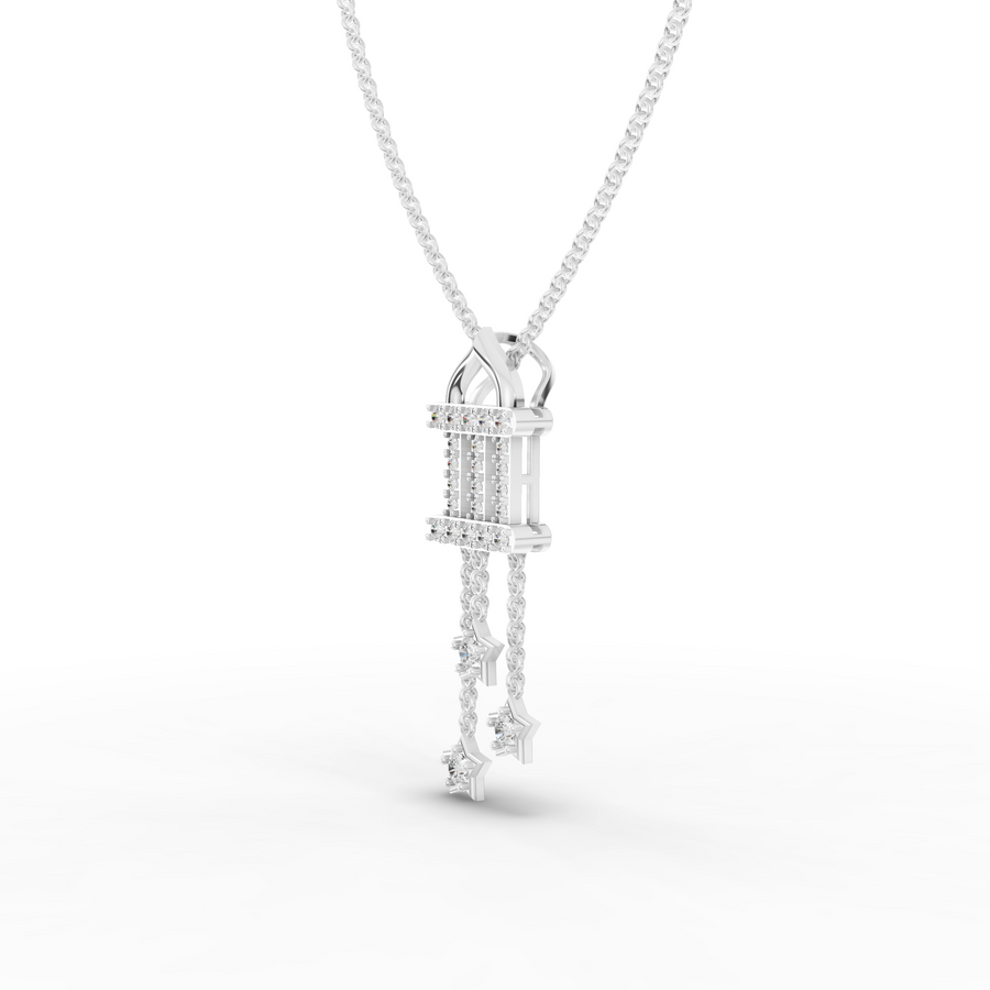 0.48 Ct Round Diamond Star Drop Pendant
