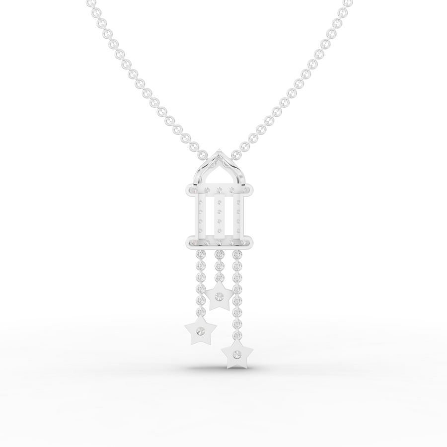 0.48 Ct Round Diamond Star Drop Pendant