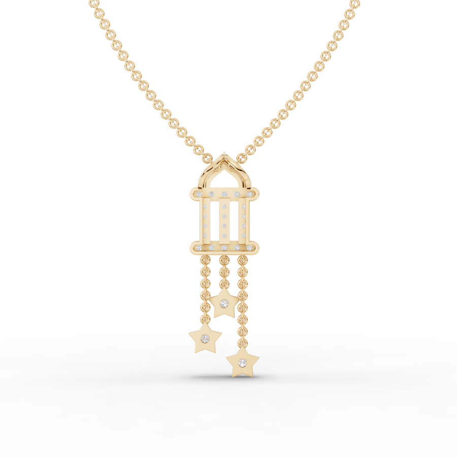 0.48 Ct Round Diamond Star Drop Pendant