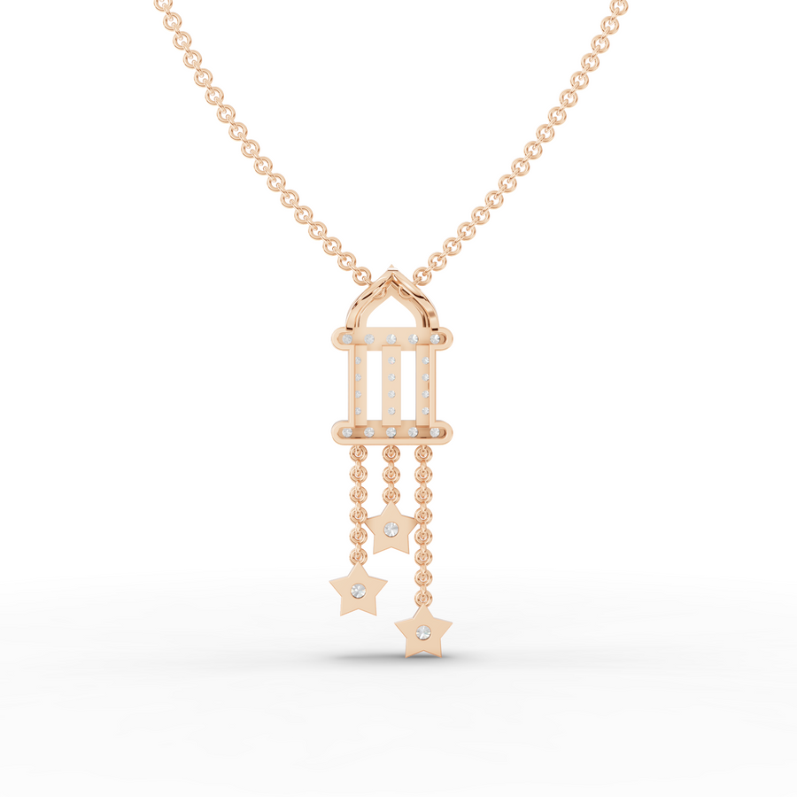 0.48 Ct Round Diamond Star Drop Pendant