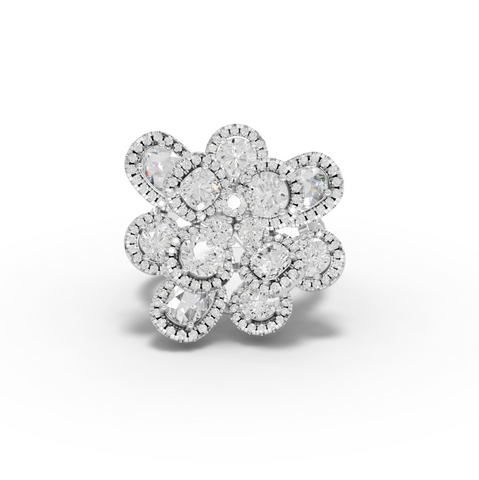 5.12 CT Multi-Shape Lab Diamond Cluster Cocktail Ring