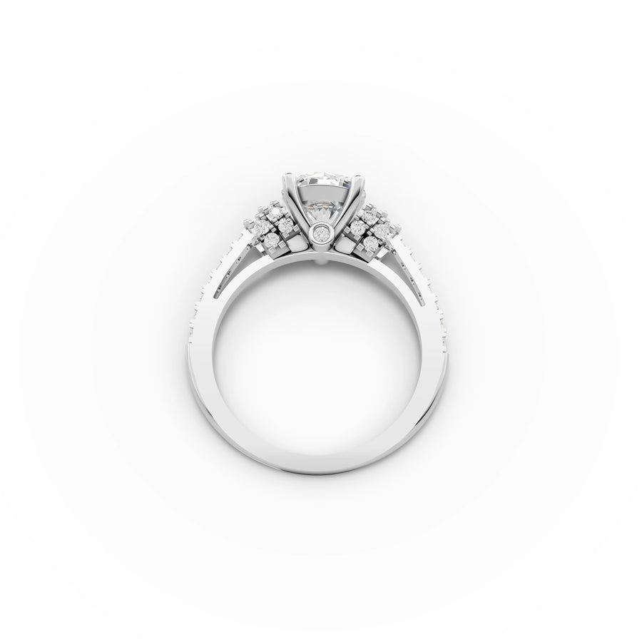 1.80 CT round cut lab-grown diamond engagement ring top view