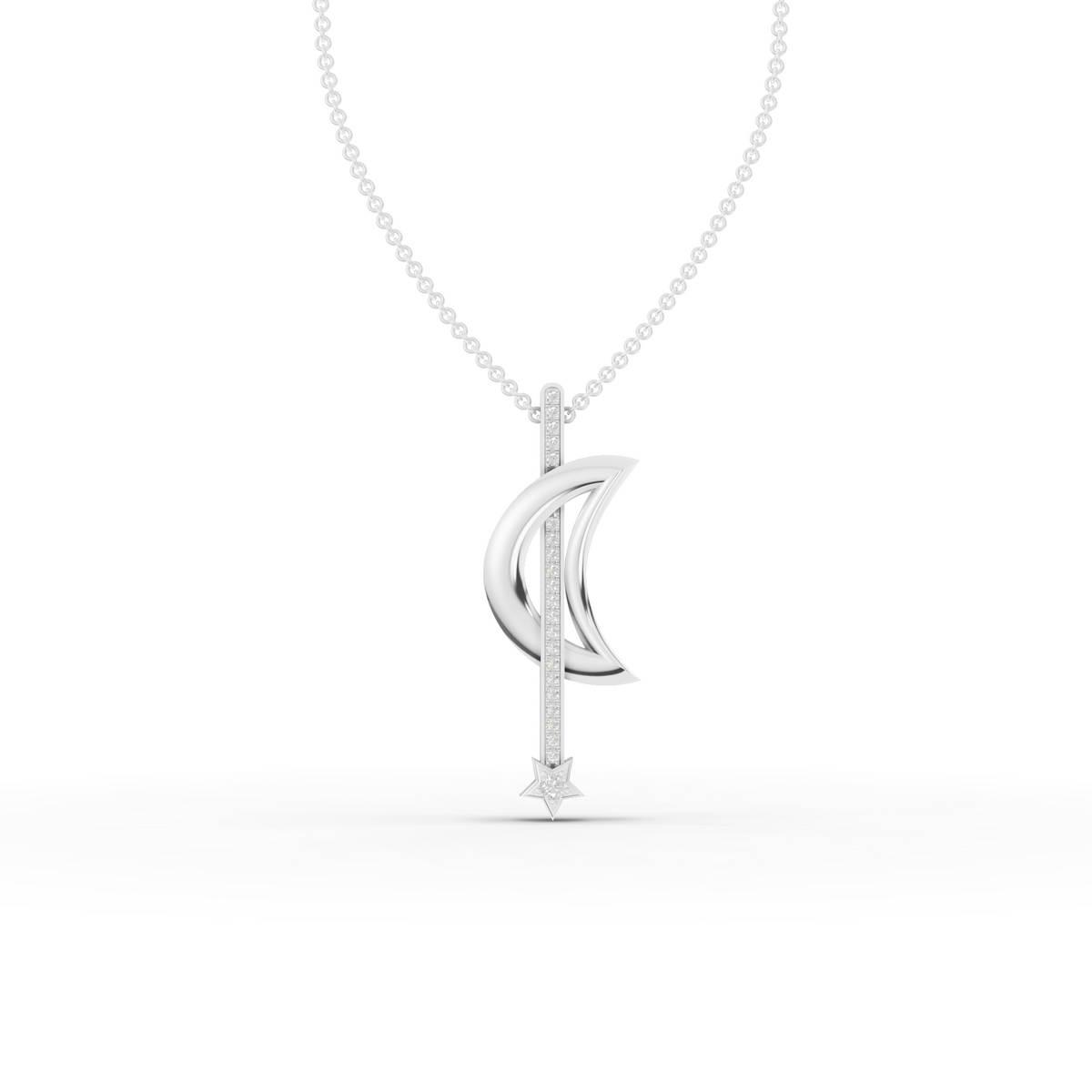 0.55 Ct Celestial Moon & Star Lab Diamond Jewelry Set