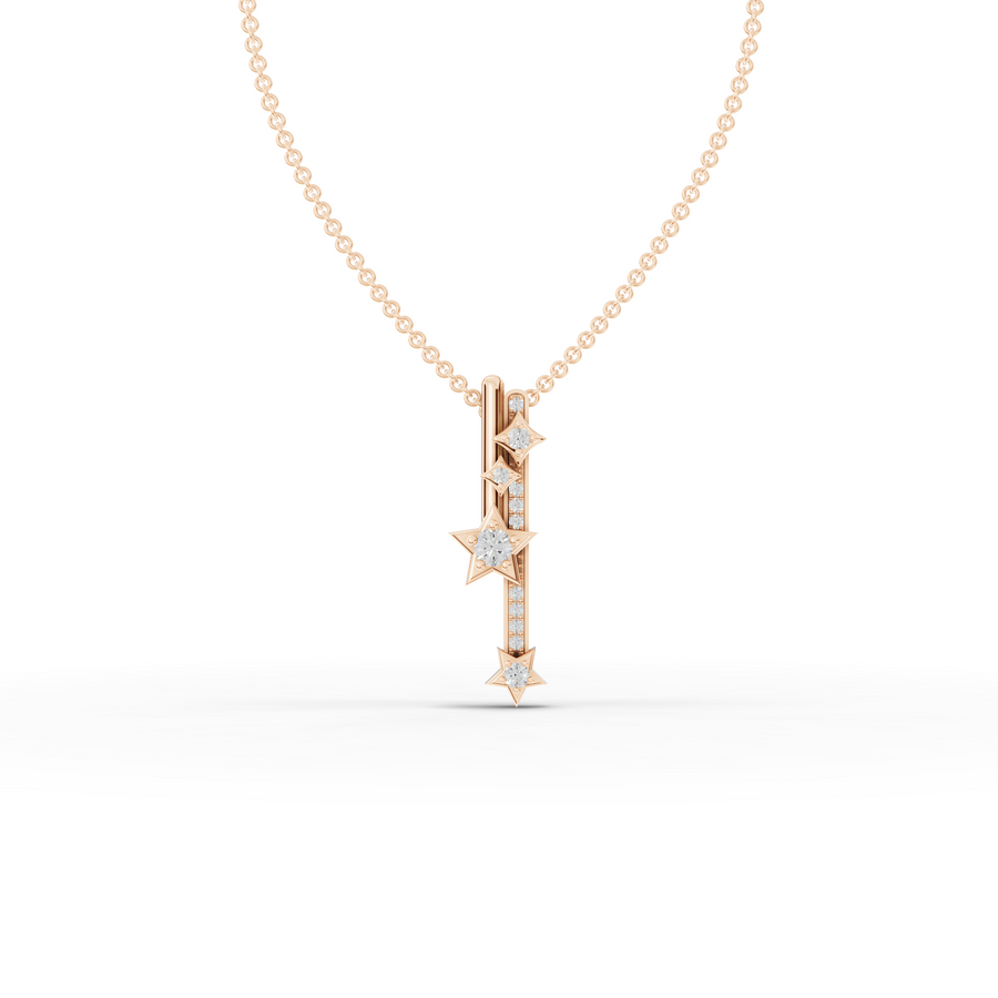 0.30 Ct Round Diamond Star Bar Pendant
