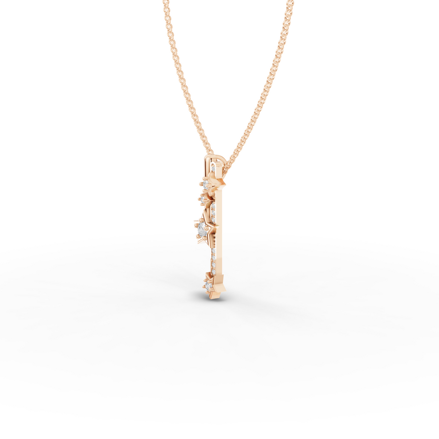 0.30 Ct Round Diamond Star Bar Pendant