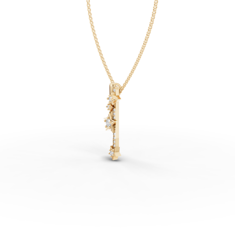 0.30 Ct Round Diamond Star Bar Pendant