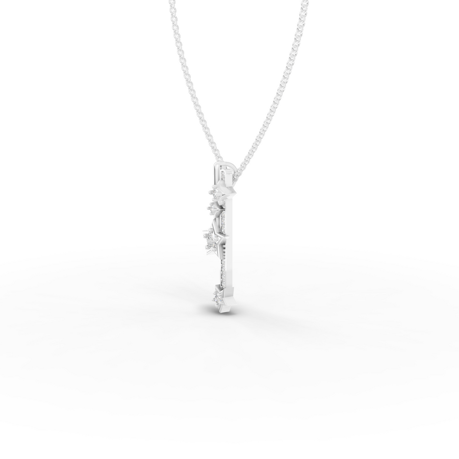 0.30 Ct Round Diamond Star Bar Pendant