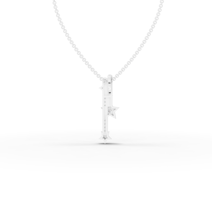 0.30 Ct Round Diamond Star Bar Pendant