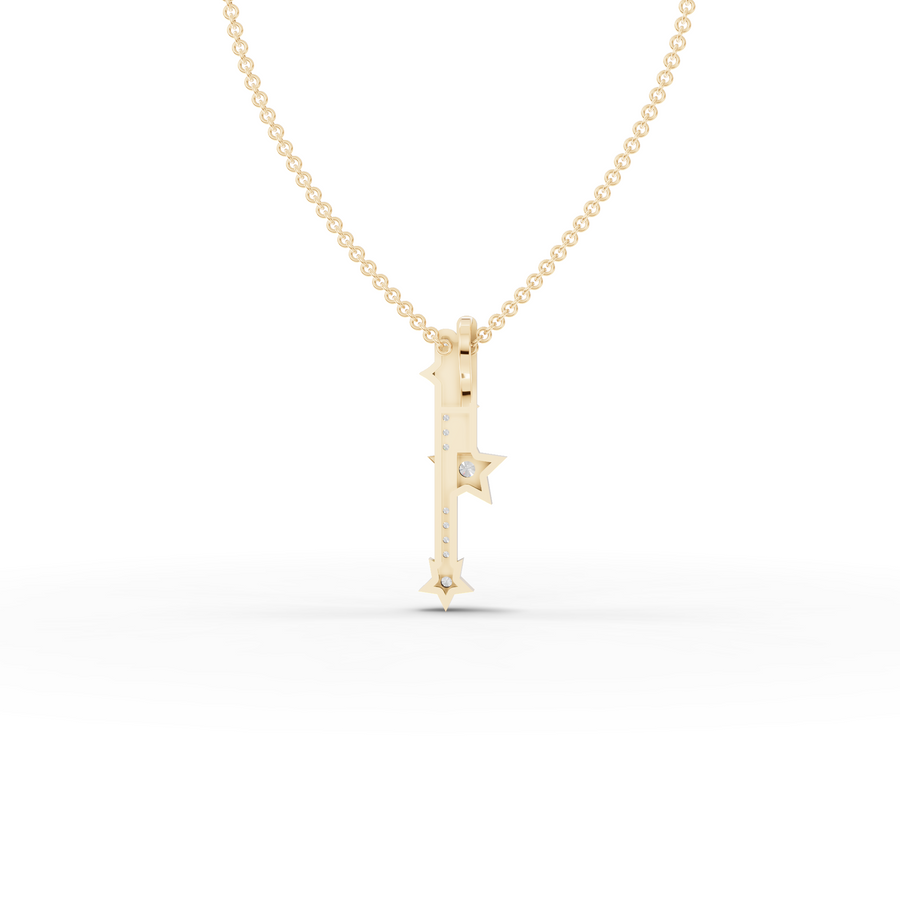 0.30 Ct Round Diamond Star Bar Pendant