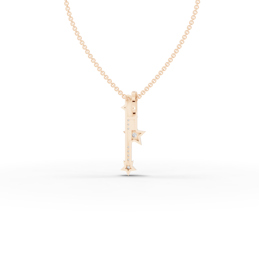 0.30 Ct Round Diamond Star Bar Pendant