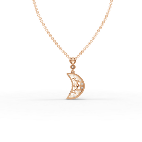Modern Celestial Lab Grown Diamond Crescent Moon Jewelry Set with Pavé Drop Earrings & Pendant Necklace