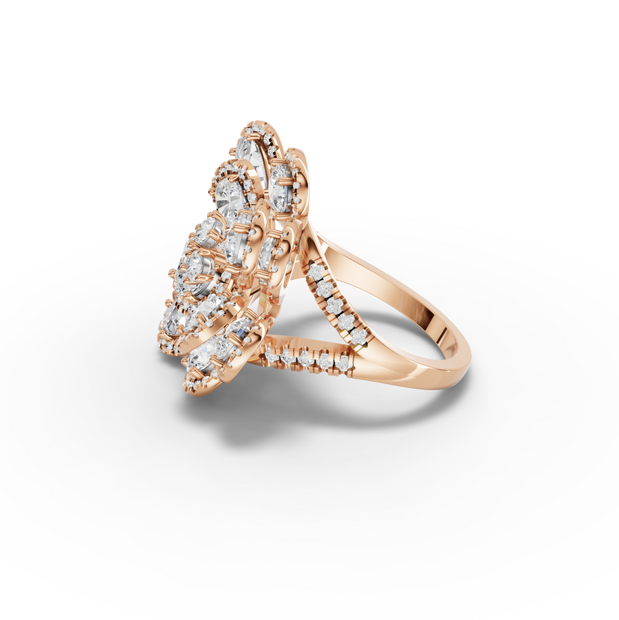 5.12 CT Multi-Shape Lab Diamond Cluster Cocktail Ring