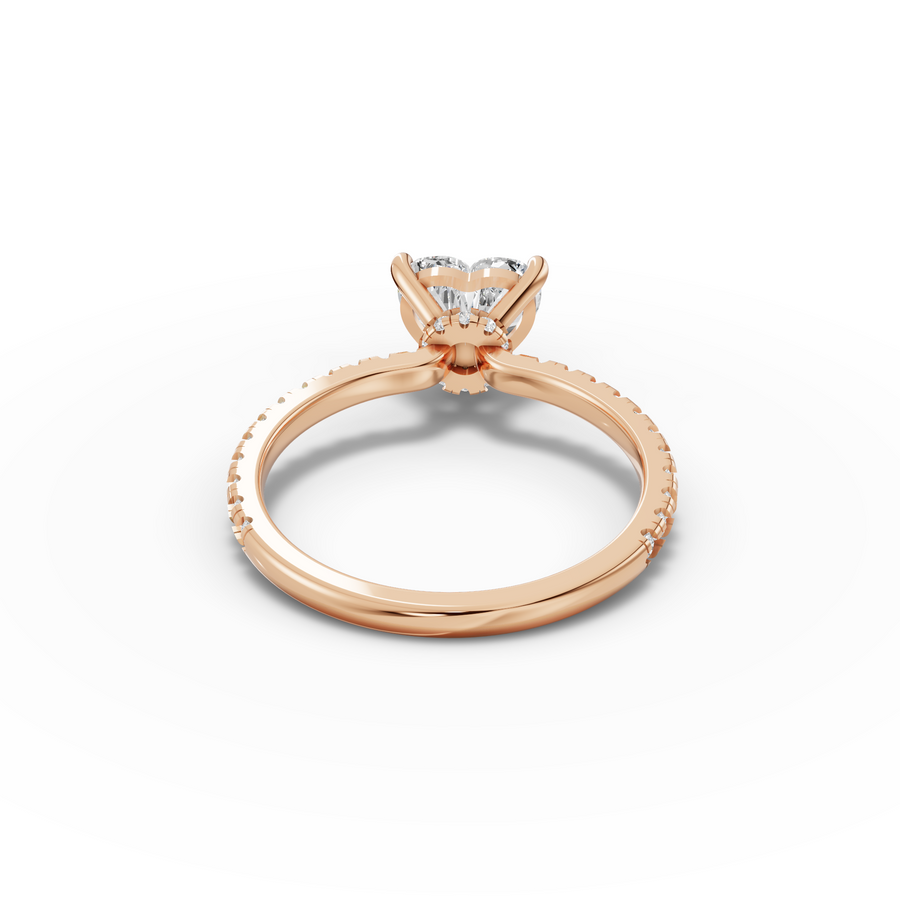 1.23 CT Heart Hidden Halo Pavé Ring
