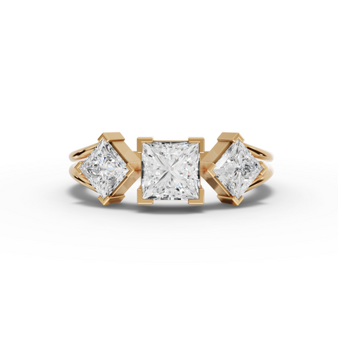 7.93 Ct Princess-Cut Geometric Lab Diamond Jewelry Set