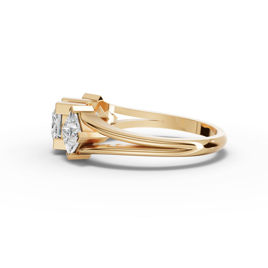 1.58 Ct Princess three Stone Ring