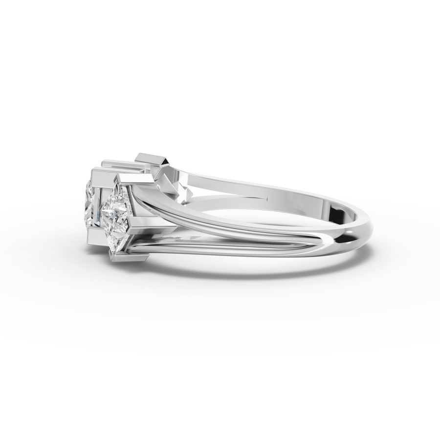 1.58 Ct Princess three Stone Ring