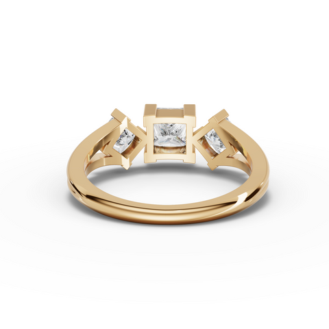 Princess-Cut Lab-Grown Diamond Three-Stone Ring