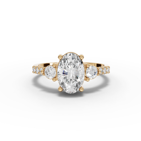 4.54 Ct Oval Lab Diamond Graduated Drop Jewelry Set