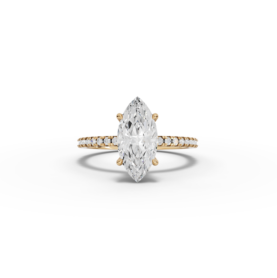 1.73 Ct Marquise Hidden Halo Pavé Ring