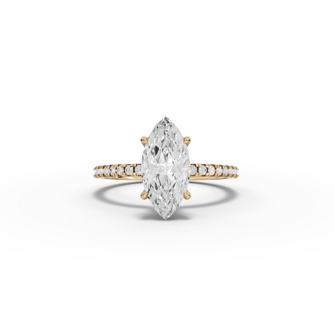 1.73 Ct Marquise Hidden Halo Pavé Ring