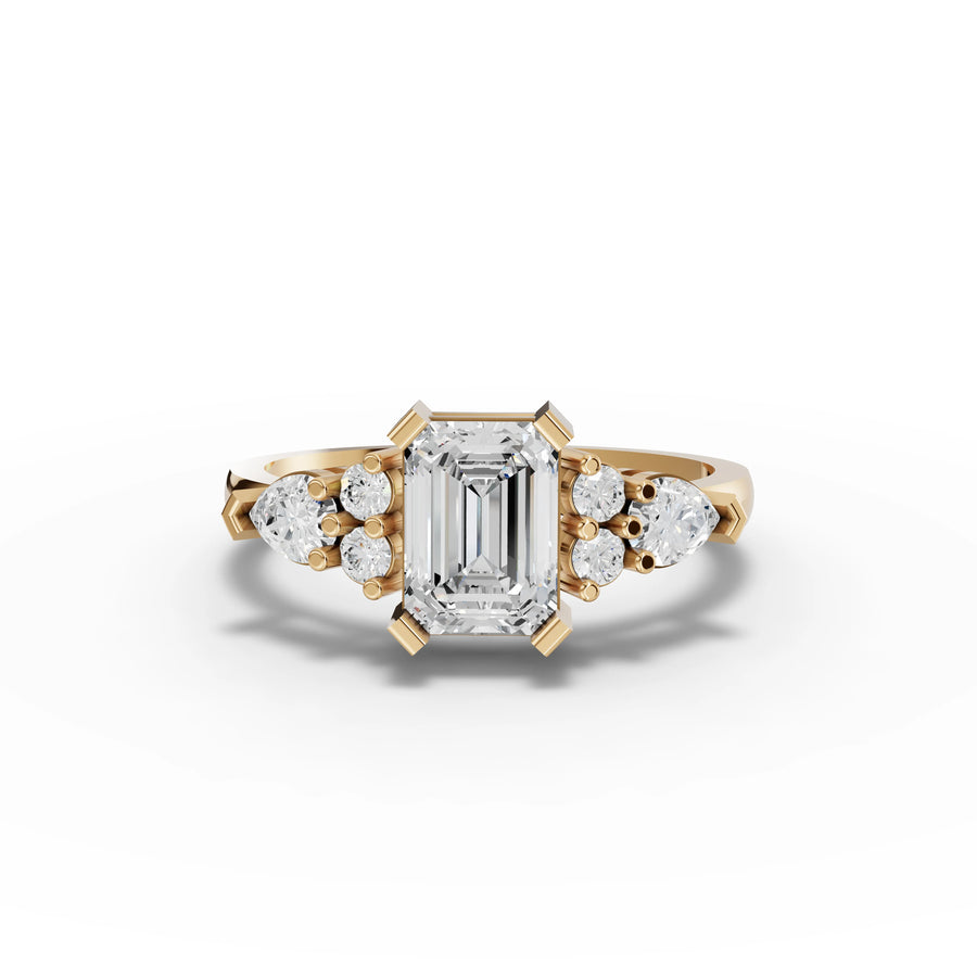5.56 Ct Pear & Emerald Lab Diamond Set