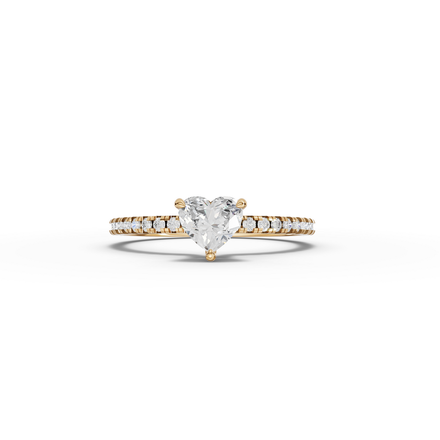 0.73 CT Heart Hidden Halo Pavé Ring